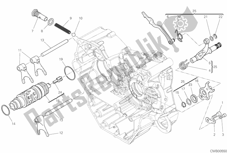Wszystkie części do Krzywka Zmiany Biegów - Widelec Ducati Scrambler 1100 PRO 2020